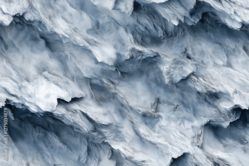 Wallpaper Mural Seamless Yanyuan textured ice formations, showcasing intricate patterns and shades of blue and white. The surface appears rugged and layered, resembling glacial ice. Torontodigital.ca