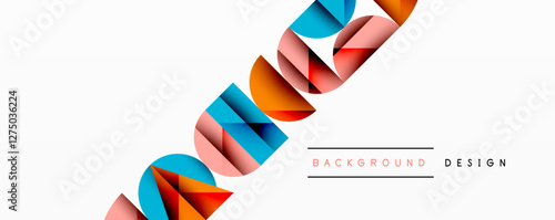Abstract geometric pattern with intersecting circles and triangles in gradients. The high-contrast composition creates depth and a dynamic, modern aesthetic
