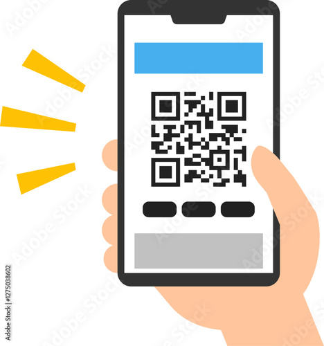 スマートフォンに表示されたQRコード