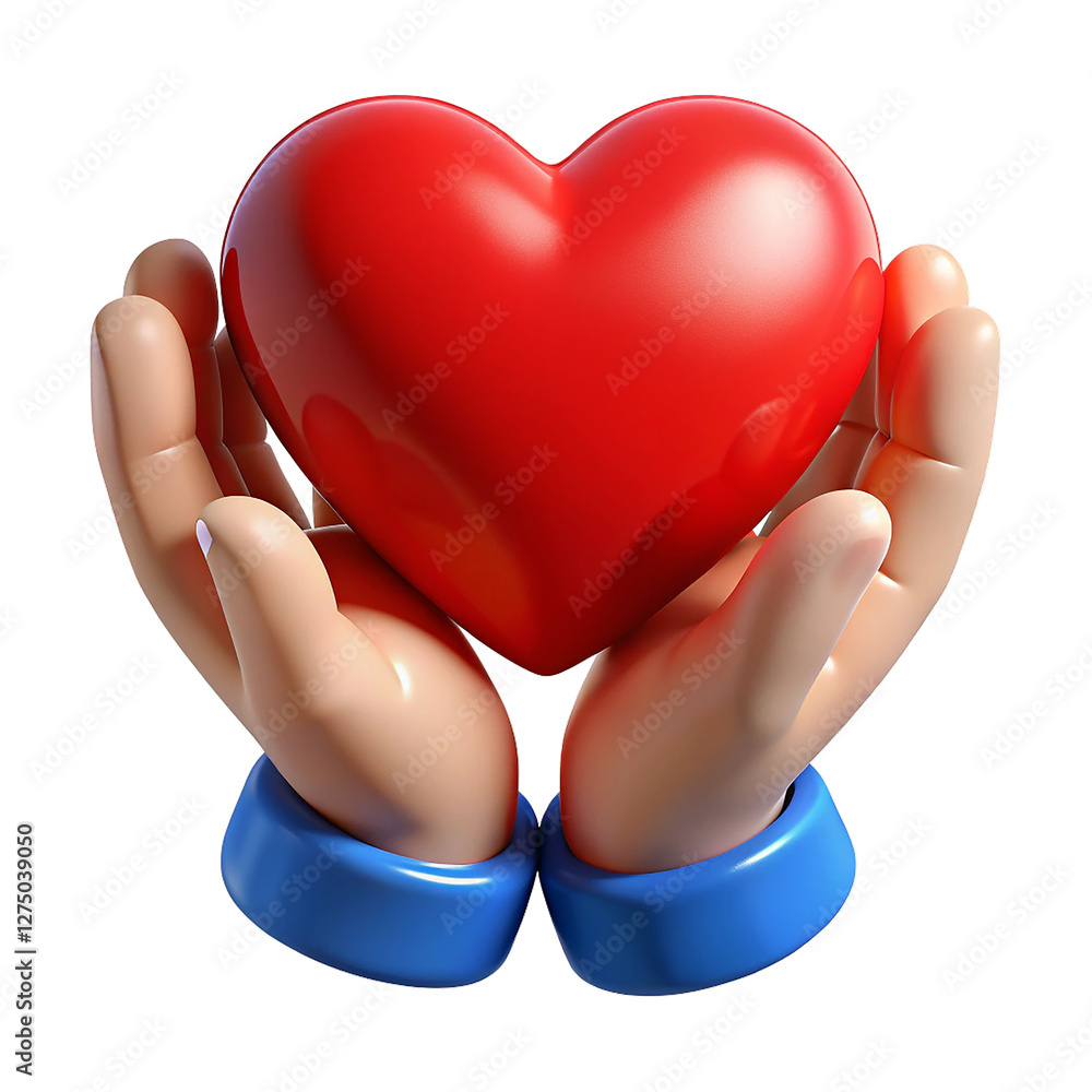 custom made wallpaper toronto digitalhand holding a red heart 3d render isolated on transparent transparent background