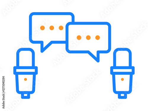 Talkshow icon. Podcast vector icon concept. Podcast symbols outline vector line icons.