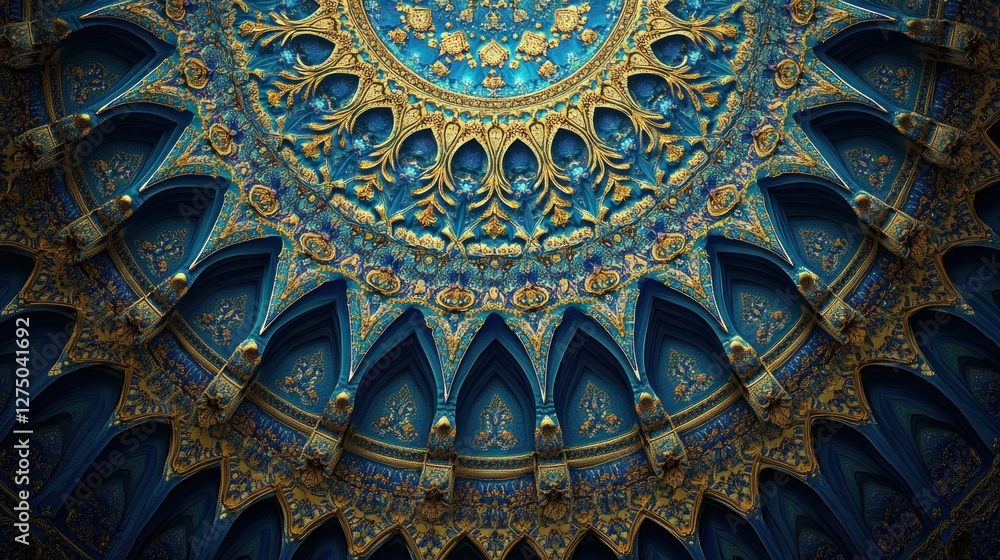 Intricate Blue And Gold Architectural Dome Design Intricate Blue And Gold Architectural Dome Design