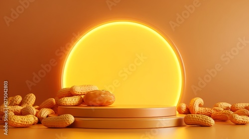 podium display peanut glow background photo