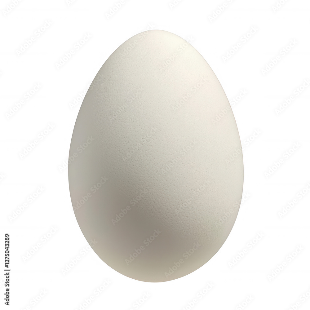 Off-white Chicken Egg Displaying Textured Shell in Oval Shape Off-white Chicken Egg Displaying Textured Shell in Oval Shape