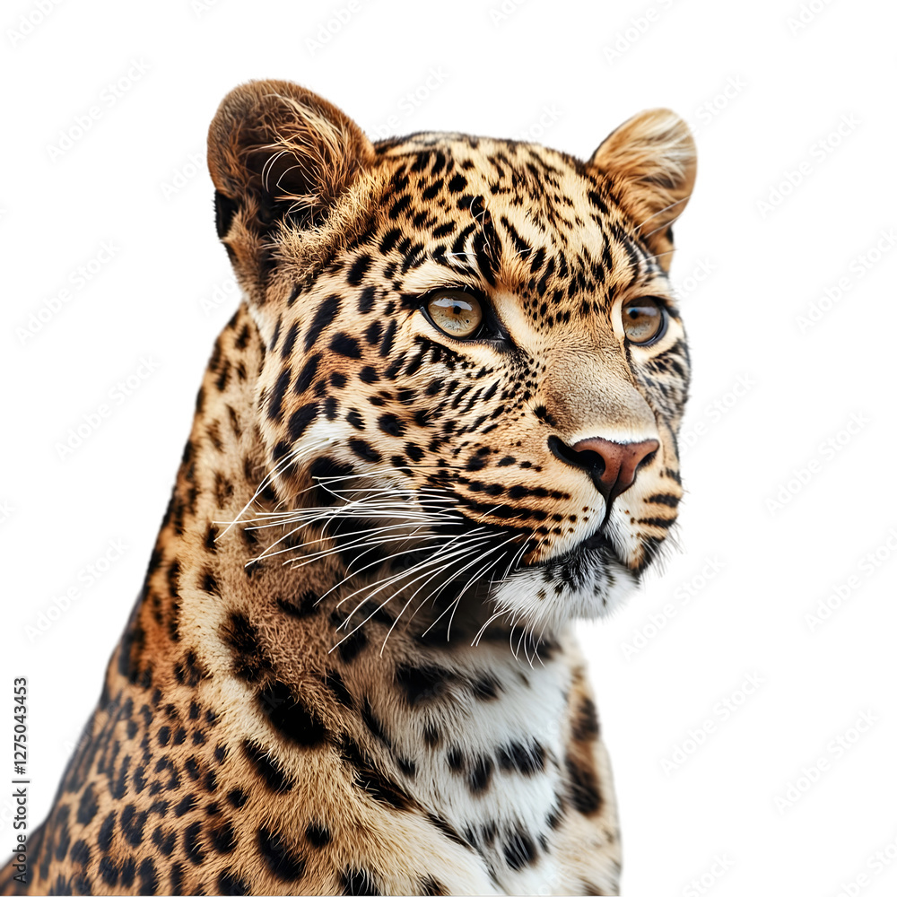 Leopard face portrait isolated die cut Leopard face portrait isolated die cut