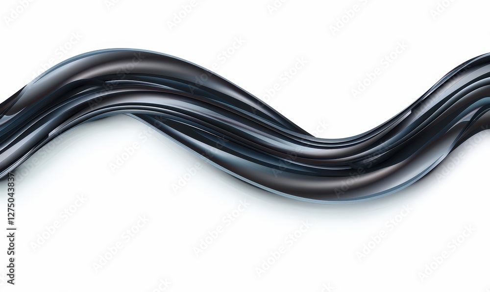 Flowing dark matter wave on a white plain background for graphic design use Flowing dark matter wave on a white plain background for graphic design use