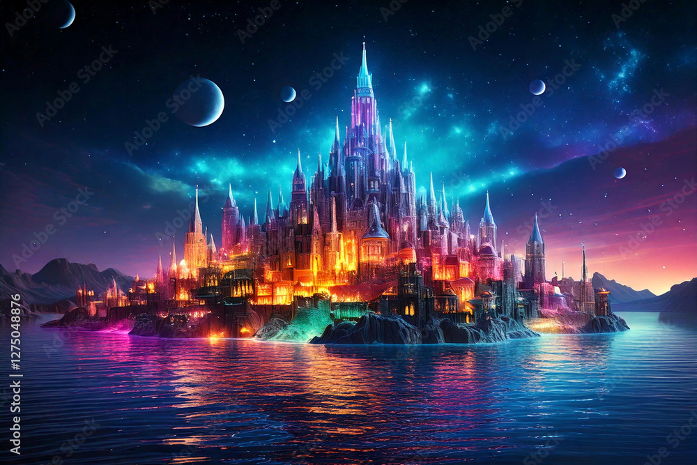 Fototapeta premium Fantasy Cities of the Galaxy