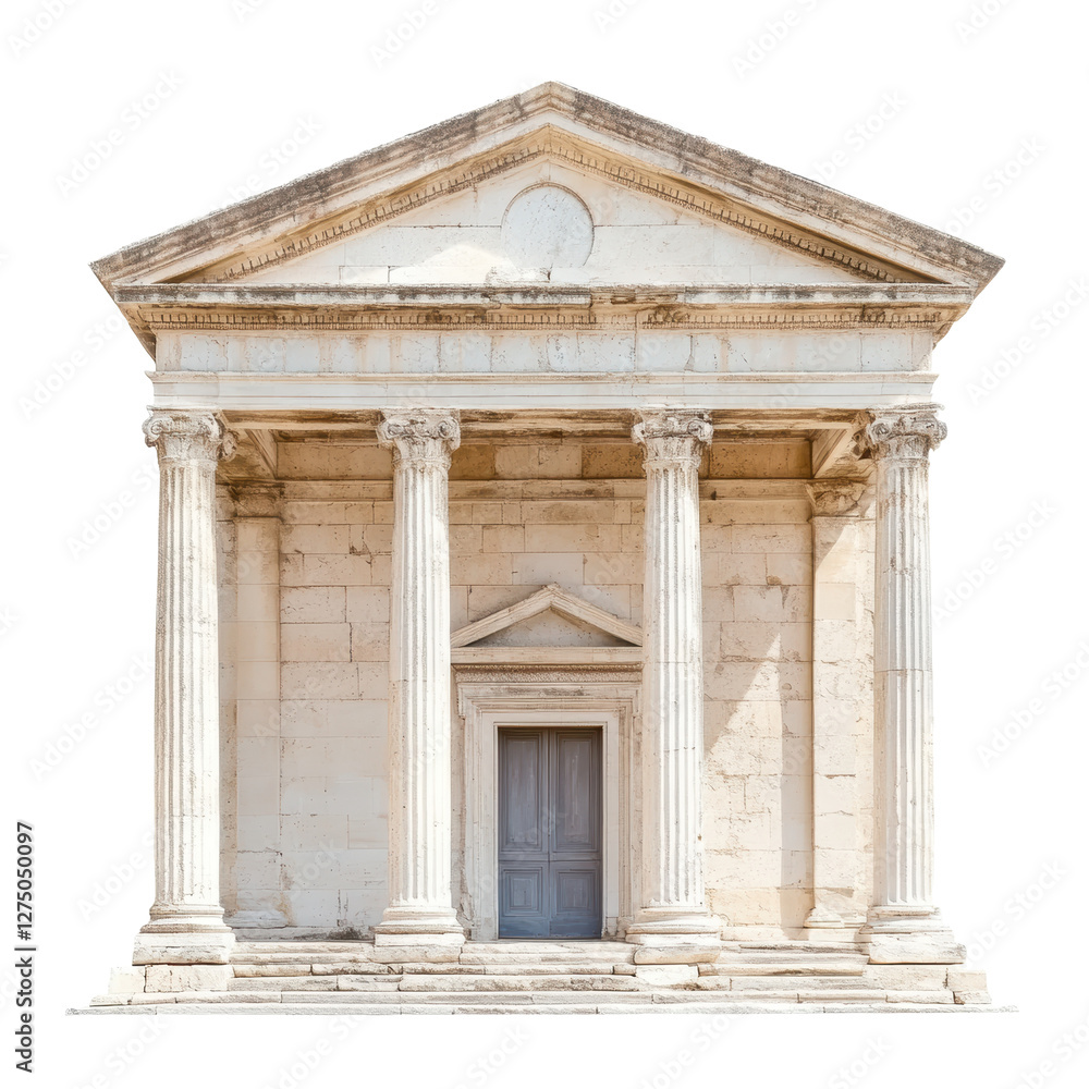 Ancient Greco Roman Style Temple with Classical Columns and Stone Architecture Ancient Greco Roman Style Temple with Classical Columns and Stone Architecture
