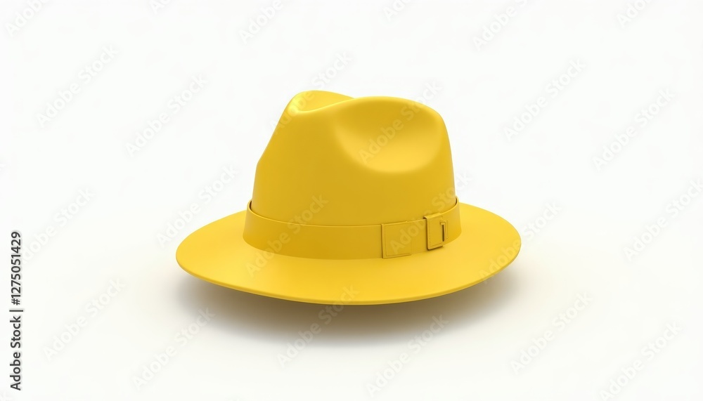 Yellow hat standing alone on white background Yellow hat standing alone on white background