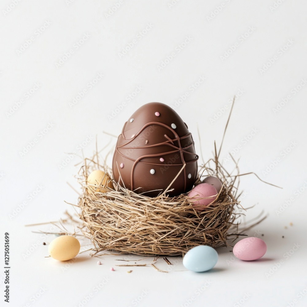 Fototapeta premium single chocolate egg mockup 