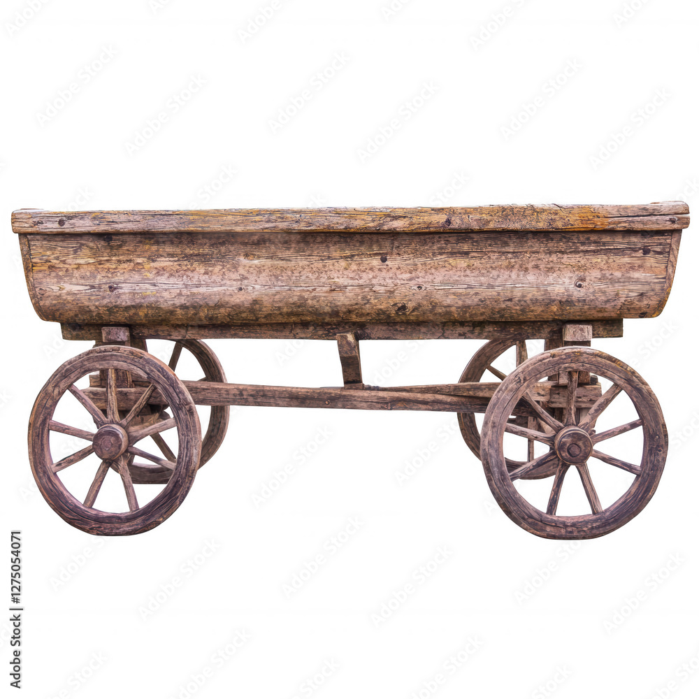 Fototapeta premium Rustic Wooden Cart Showcasing Antique Charm