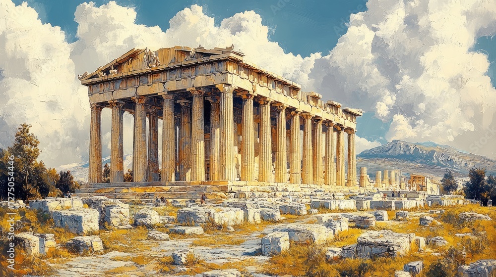 Obraz premium Majestic Parthenon Temple Ancient Greek Architecture Landmark