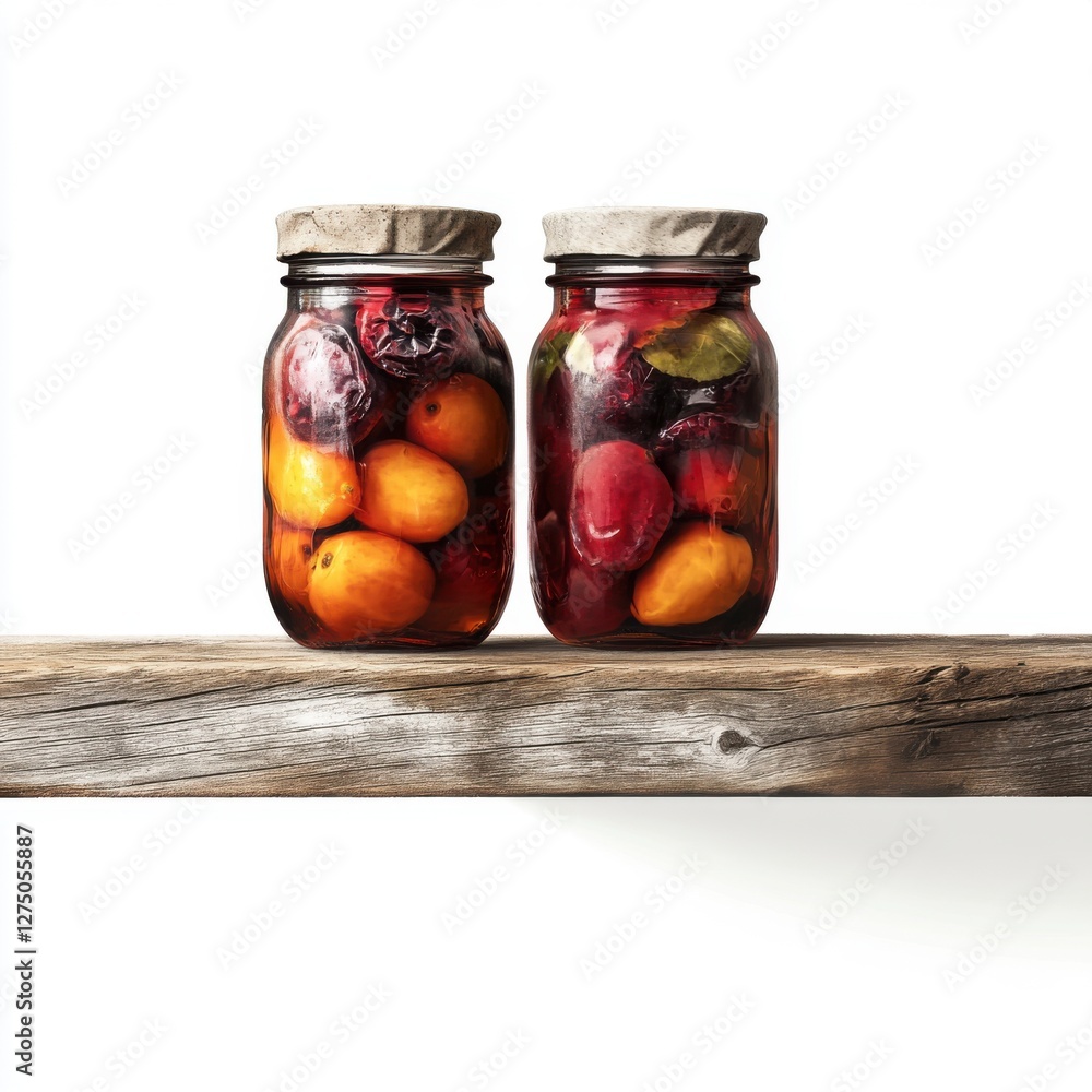 single glass jar of preserved fruits single glass jar of preserved fruits
