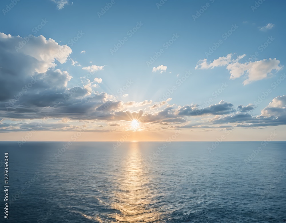 Fototapeta premium Serene Sunset Over the Ocean
