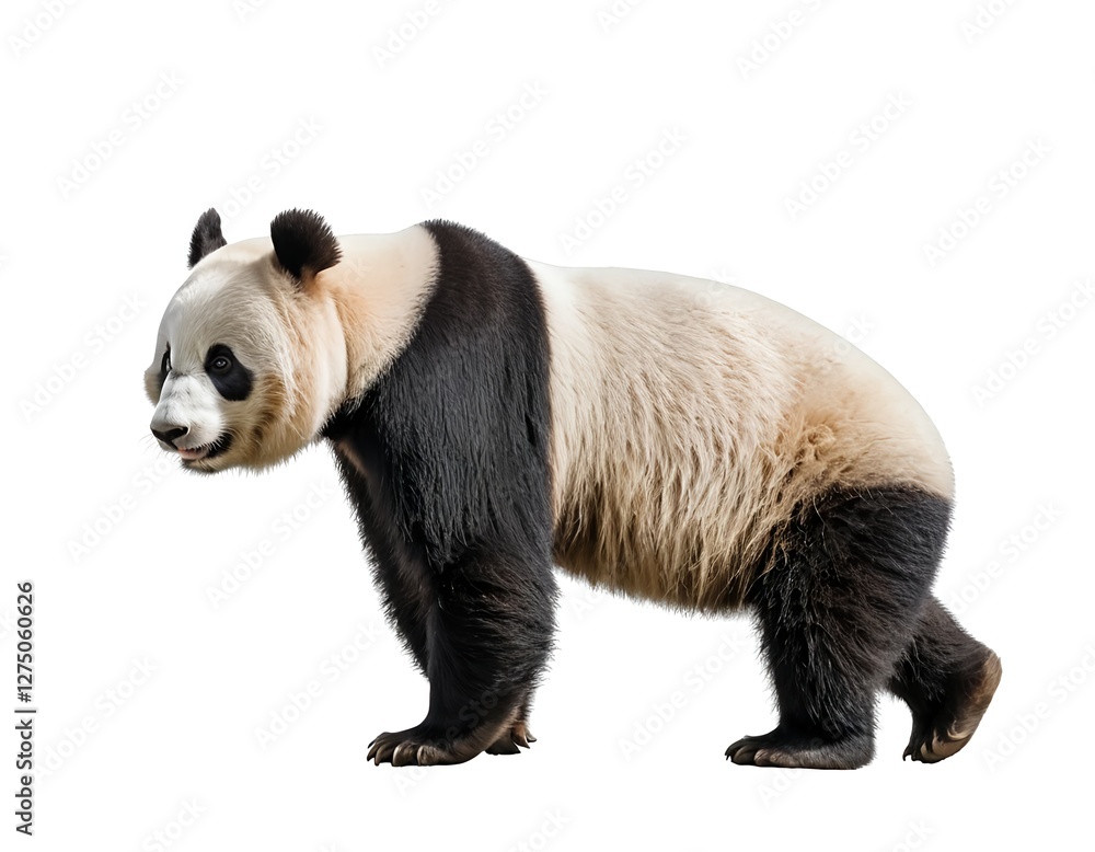 Giant Panda Walking Isolated on White Giant Panda Walking Isolated on White