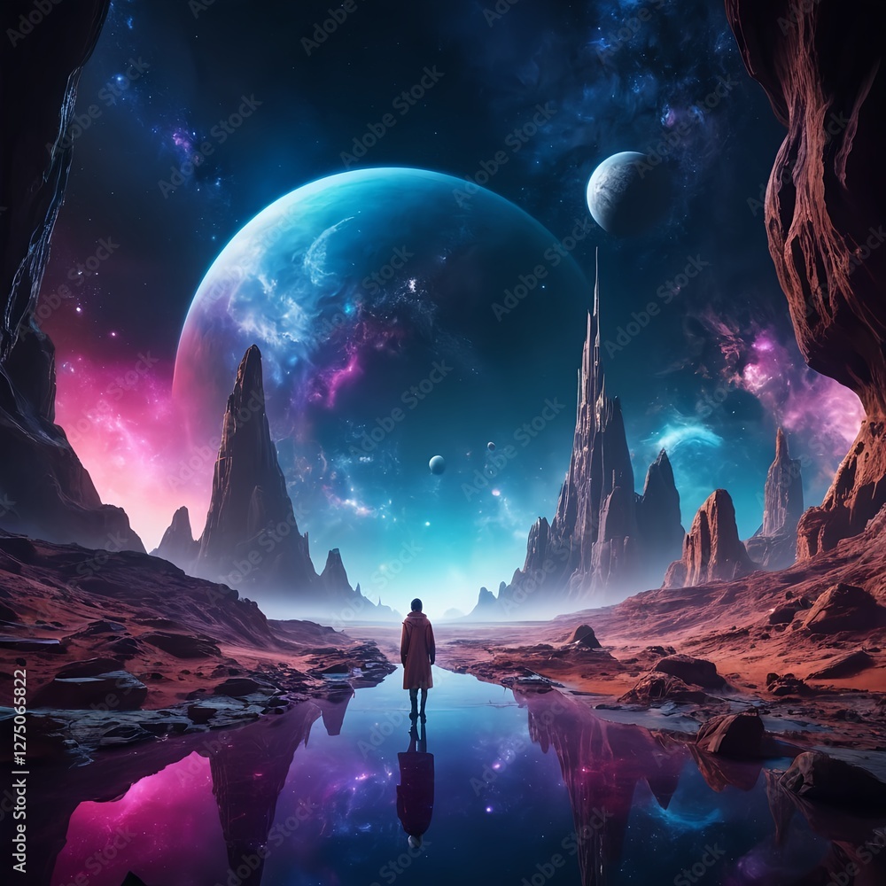 Solitary Traveler in an Alien Landscape Solitary Traveler in an Alien Landscape