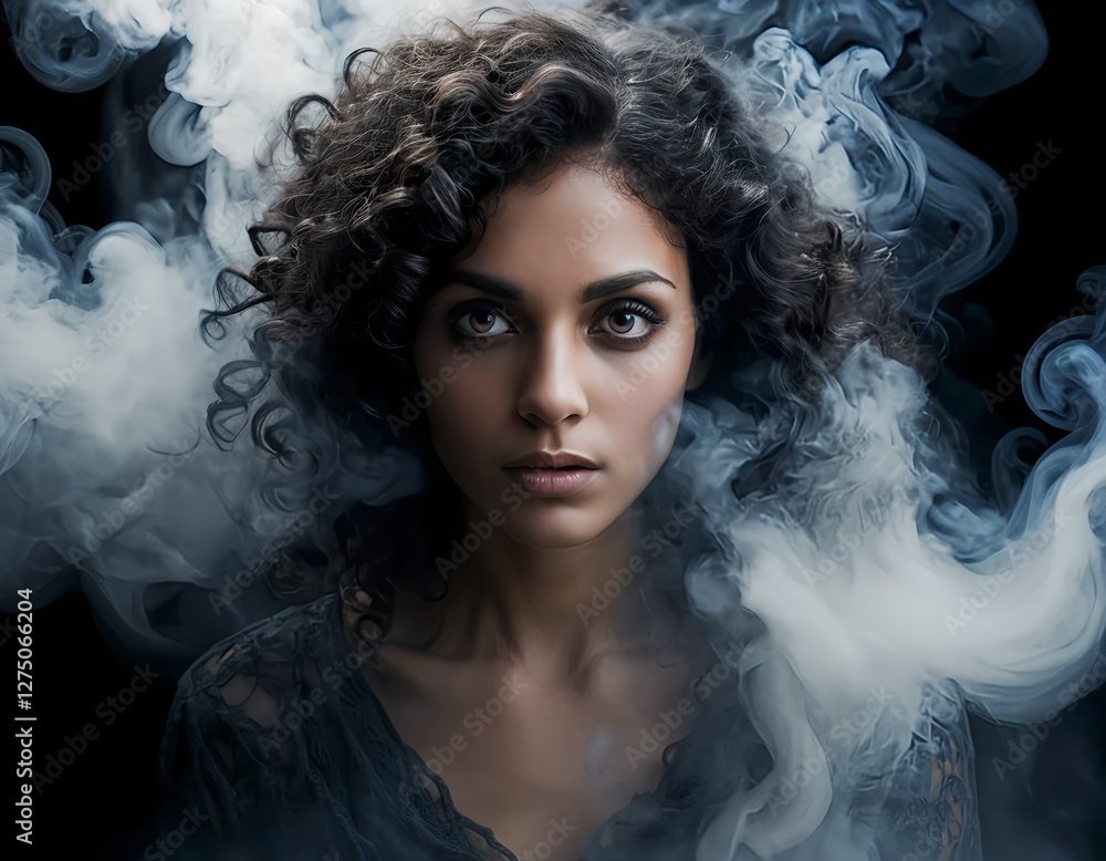 Fototapeta premium Mysterious Woman in Smoke