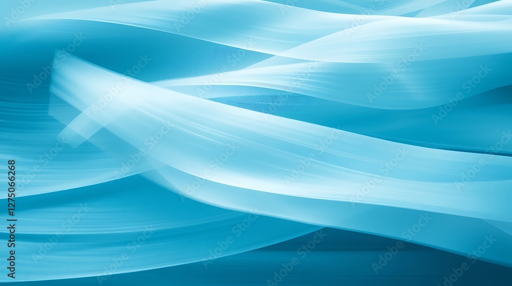 Fototapeta premium Abstract Turquoise Waves Background with Smooth Lines and Modern Design