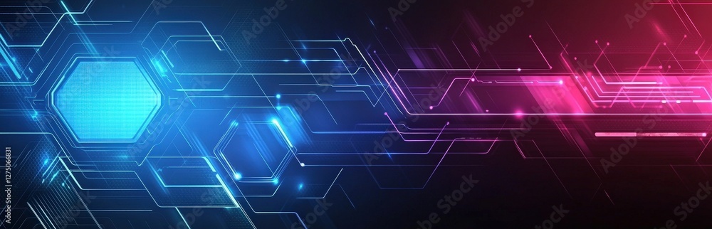 Futuristic technology with blue and pink hues for hi-tech concepts Futuristic technology with blue and pink hues for hi-tech concepts