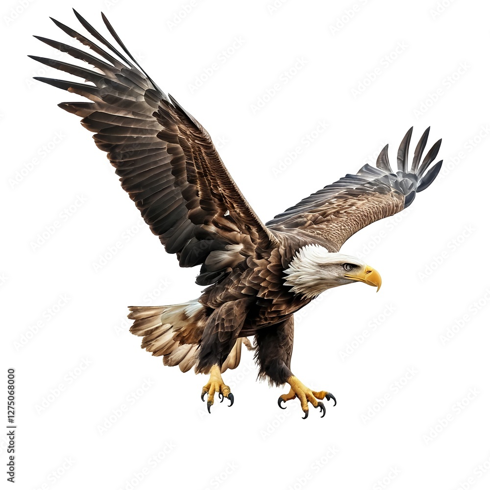 Fototapeta premium Majestic Bald Eagle in Flight