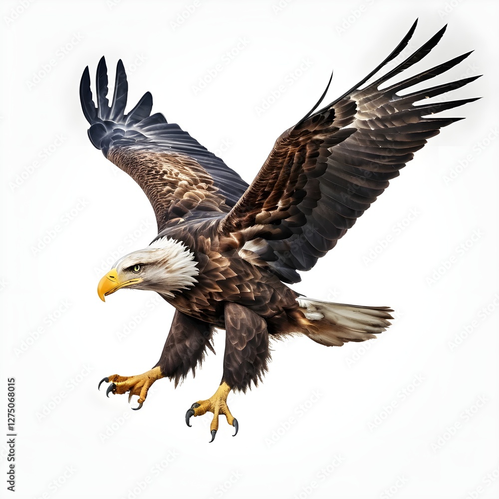 Naklejka premium Majestic Bald Eagle in Flight