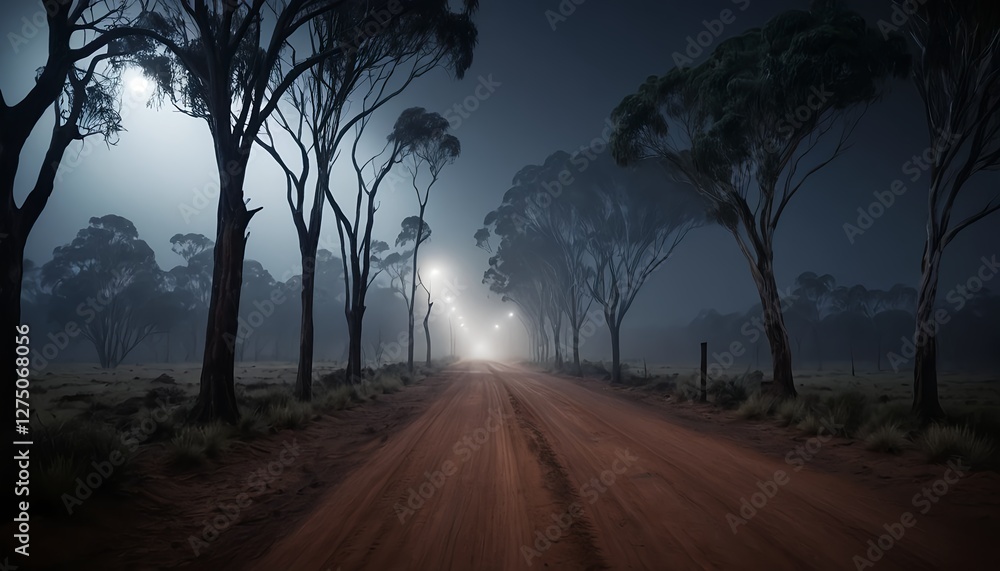 Obraz premium Misty Night Road