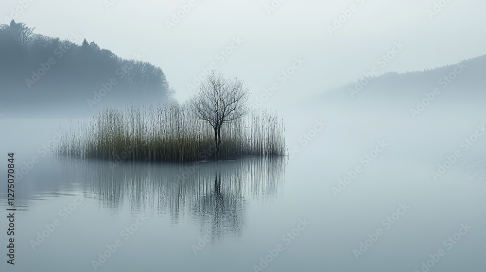 Fototapeta premium A tranquil and elegant composition unfolds before our eyes, presenting a harmony that calms the soul. In this arrangement