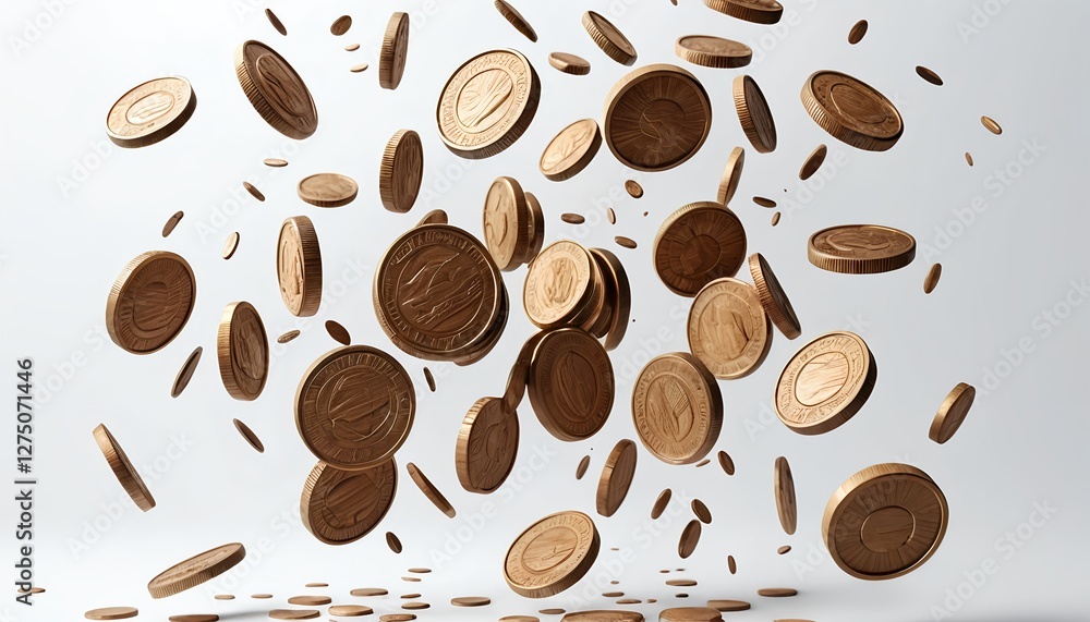 Obraz premium Golden Coins Falling