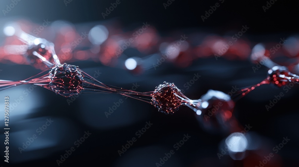 A close-up view of interconnected particles, highlighting intricate details and a sense of depth, showcasing a scientific or digital theme with a dark background. A close-up view of interconnected particles, highlighting intricate details and a sense of depth, showcasing a scientific or digital theme with a dark background.