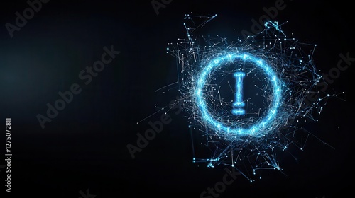 Blue illuminated light featuring the number one displayed on a dark background