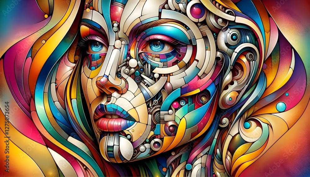 Fototapeta premium Cybernetic Dreams: Arte Mecánico del Futuro