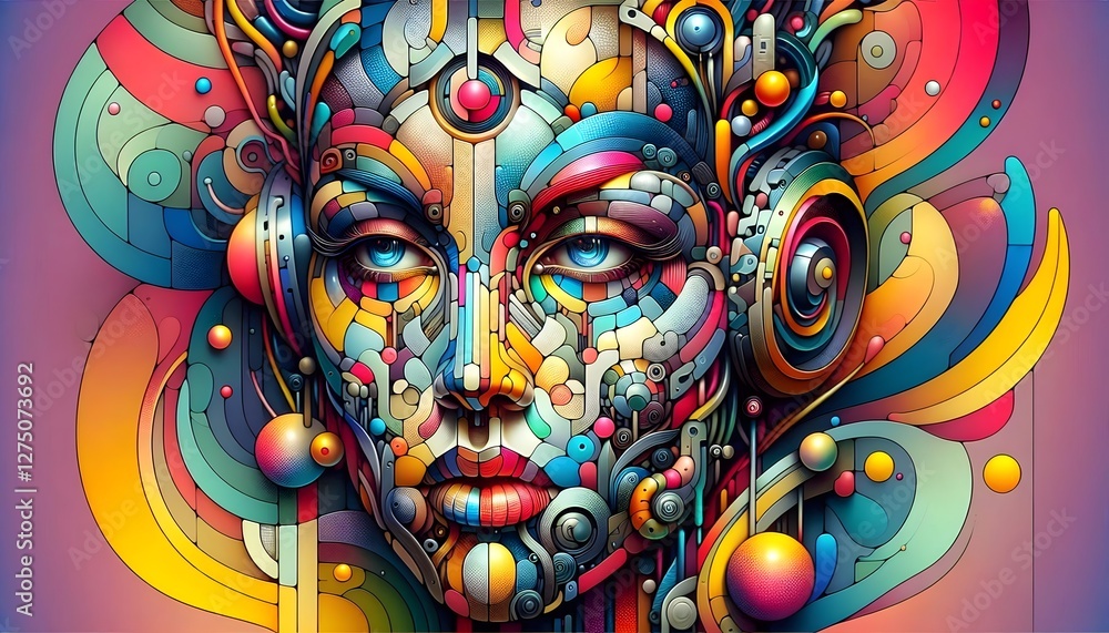 Fototapeta premium Cybernetic Dreams: Arte Mecánico del Futuro
