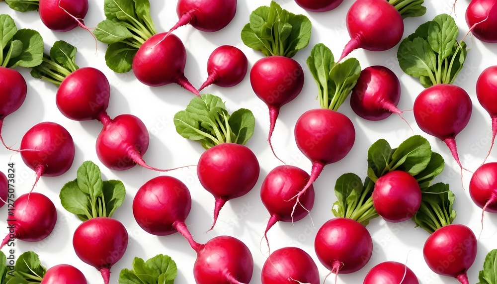 Fresh Red Radishes with Green Tops Fresh Red Radishes with Green Tops