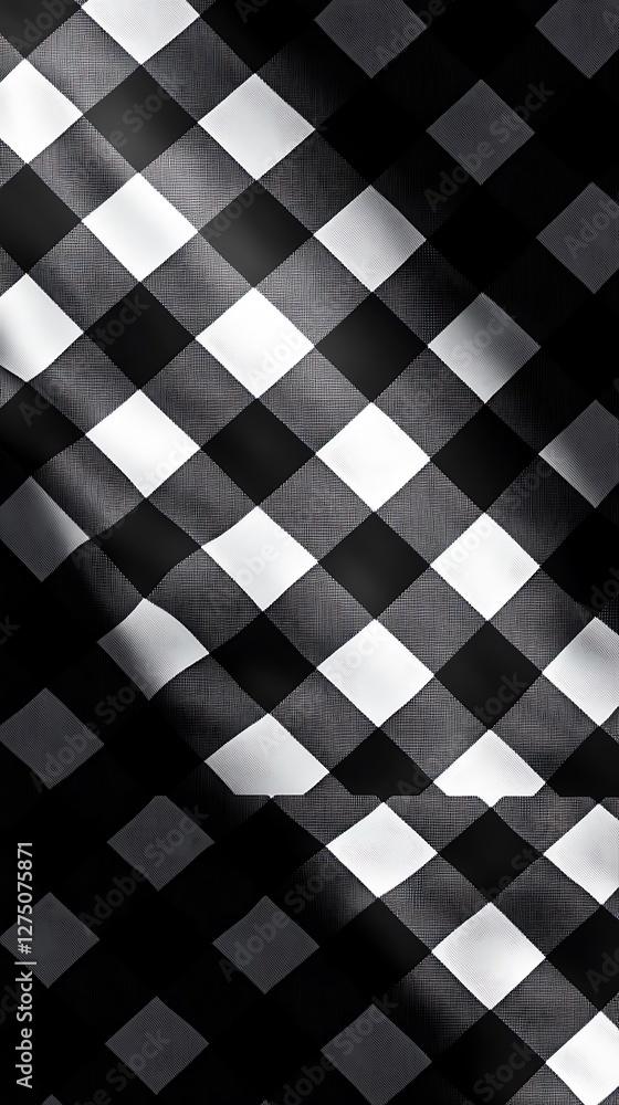 Black and white gingham fabric texture Black and white gingham fabric texture