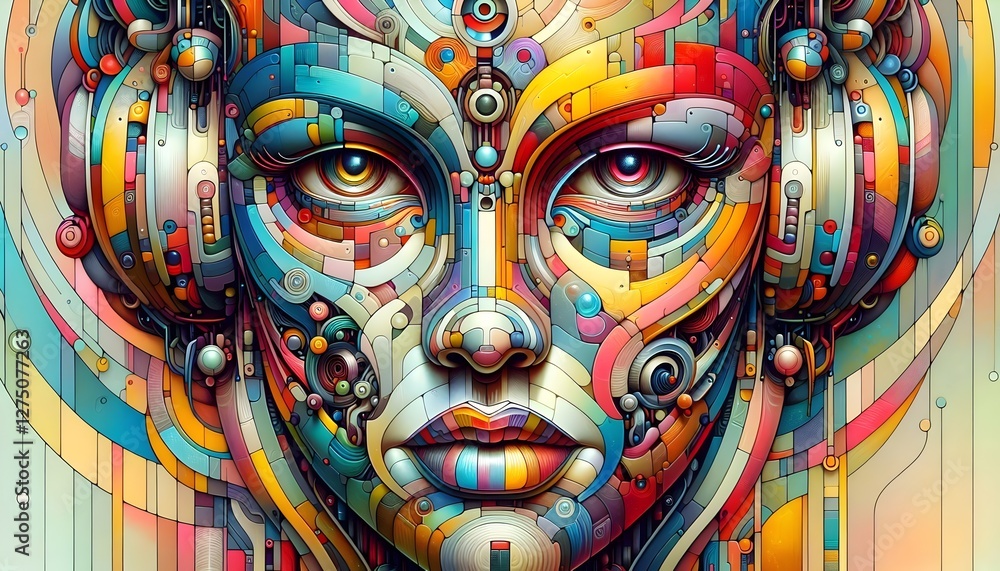 Naklejka premium Cybernetic Dreams: Arte Mecánico del Futuro
