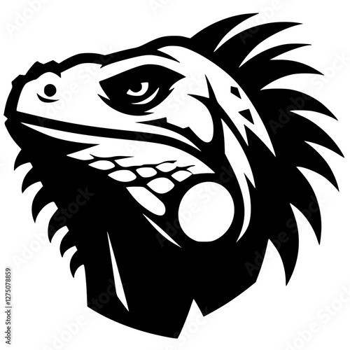 Iguana head logo silhouette