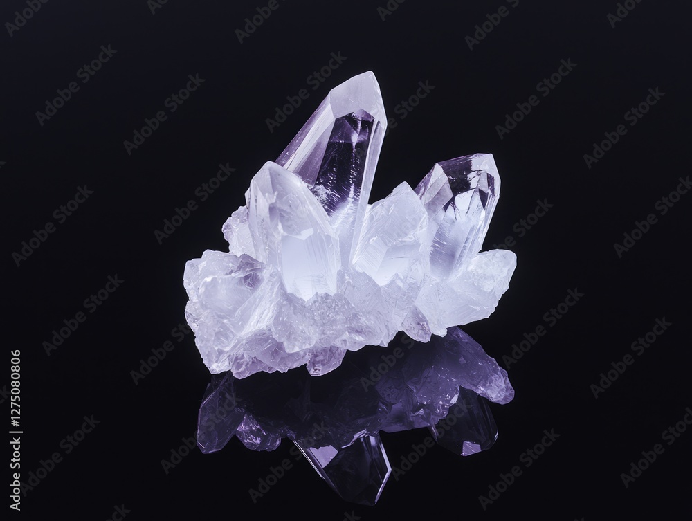 Methamphetamine Crystal Structure on Black Background Methamphetamine Crystal Structure on Black Background