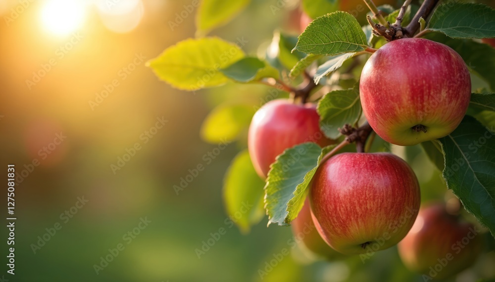 Red apples on tree branch, orchard. Fresh tasty fruits hanging in apple garden. Healthy food concept, vitamins, antioxidants. Autumn harvest in bright sunlight with copy space. Red apples on tree branch, orchard. Fresh tasty fruits hanging in apple garden. Healthy food concept, vitamins, antioxidants. Autumn harvest in bright sunlight with copy space.