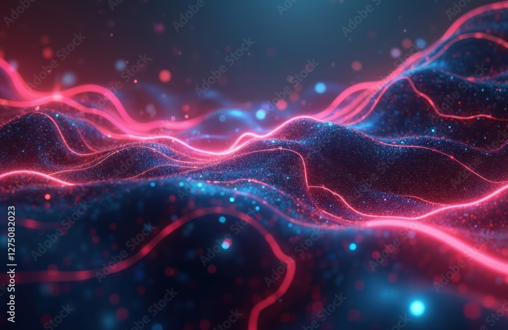 custom made wallpaper toronto digitalUltra futurist tech abstract background. Generative AI illustration of wavy glowing lines. Modern tech design of dark geometric surface. Elegant gradient wallpaper in grey, black, blue colors for