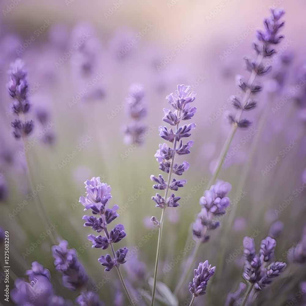Naklejka premium Lavender Field in Soft Focus