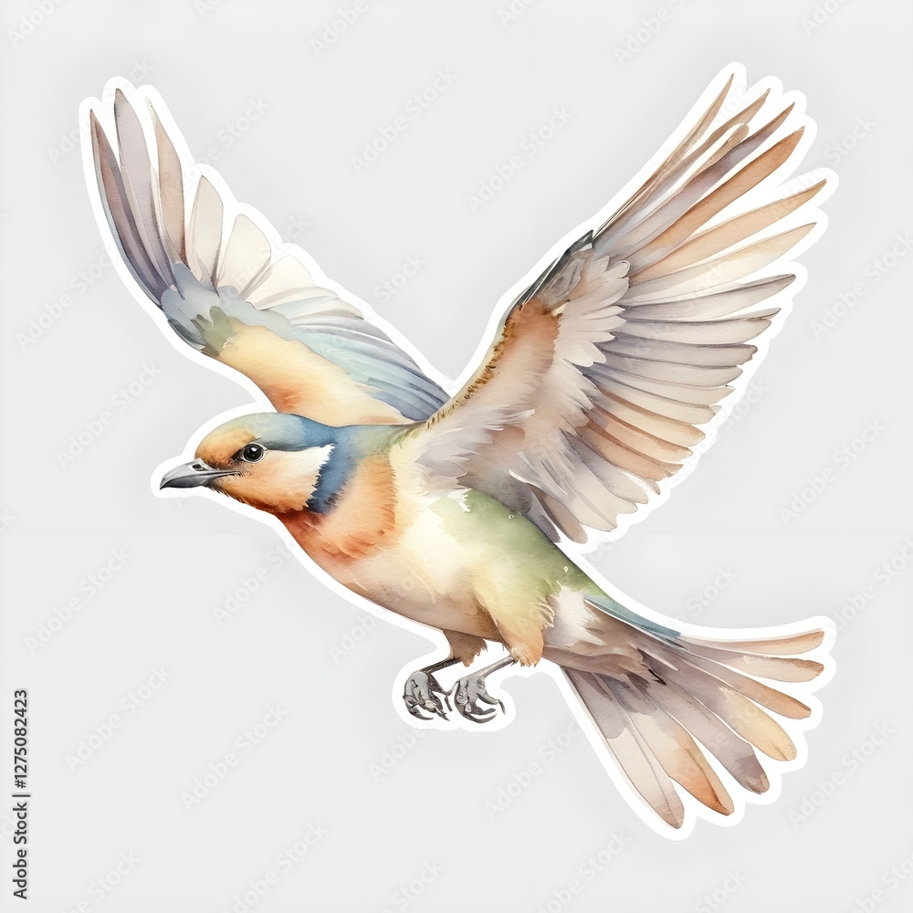 Obraz premium Watercolor Bird in Flight