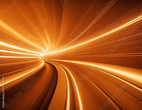 Abstract Orange Tunnel of Light