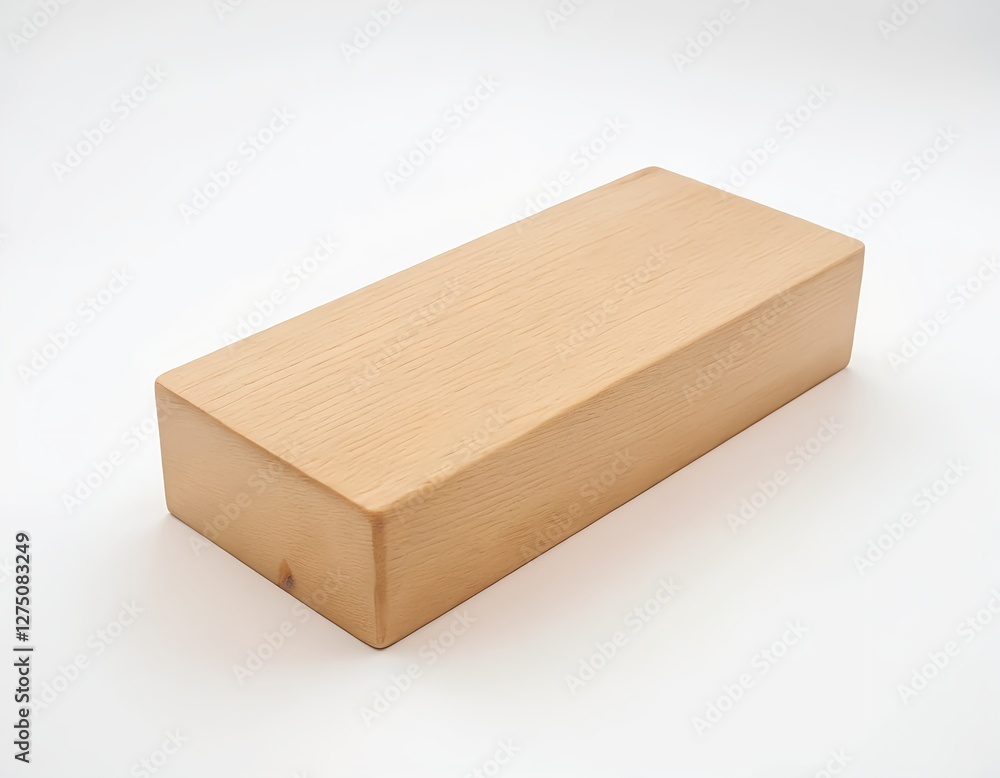 Light Wooden Block on White Background Light Wooden Block on White Background