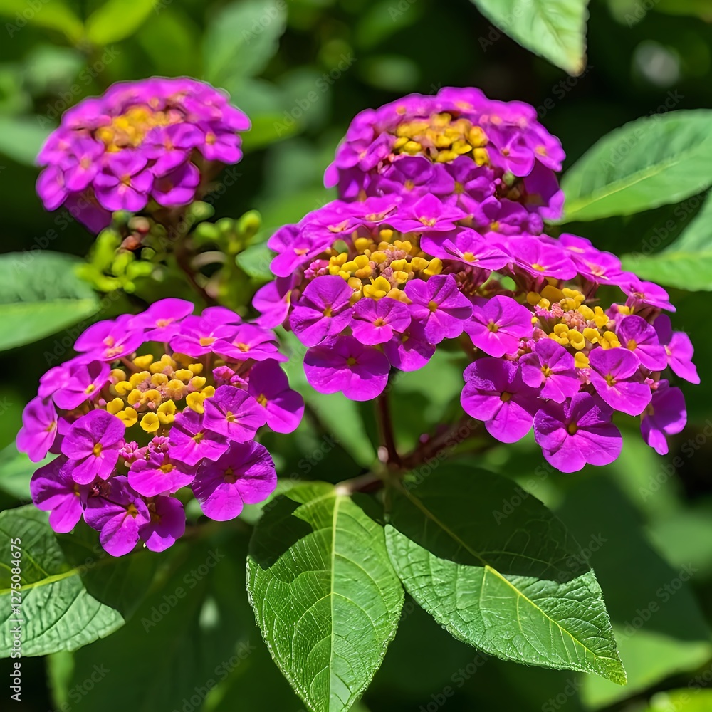Fototapeta premium Vibrant Purple Lantana Flowers in Bloom