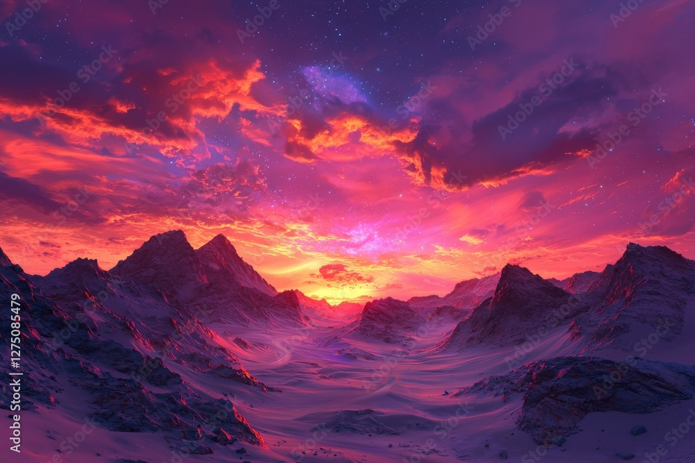 Mountain range at sunset view for background, wallpaper, and design templates Mountain range at sunset view for background, wallpaper, and design templates