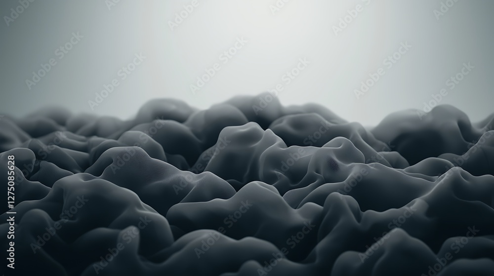 Fototapeta premium Abstract texture resembling undulating waves in a monochromatic landscape with soft lighting