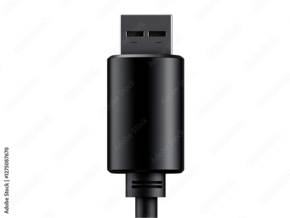 Close-up of a black USB cable, ideal for tech-related imagery and modern devices. Close-up of a black USB cable, ideal for tech-related imagery and modern devices.