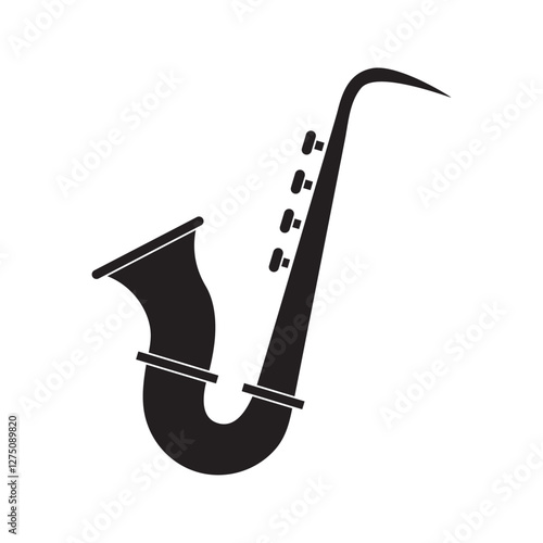 saxophone wind instrument flat icon vector