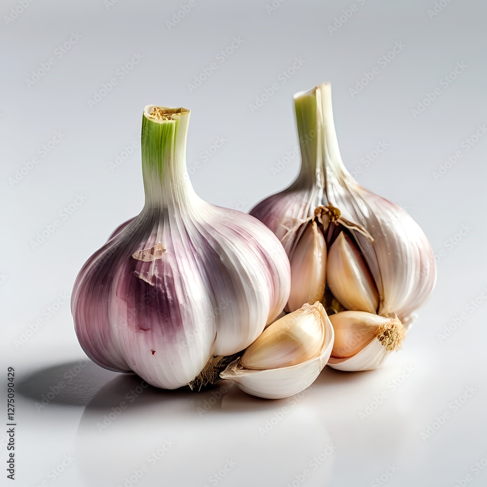 Obraz premium Fresh Garlic Bulbs and Cloves