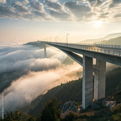 Wallpaper Mural An empty, modern bridge suspended above an endless void. Torontodigital.ca